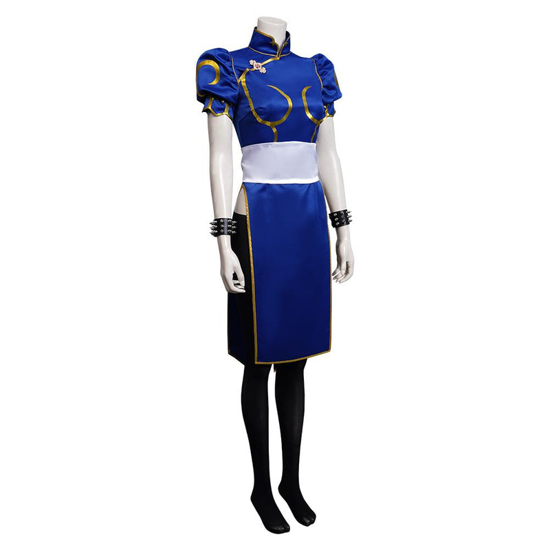 VeeGet VeeGet Game Street Fighter SF Chun Li Cheongsam Dress Outfits Halloween Carnival Suit Cosplay Costume