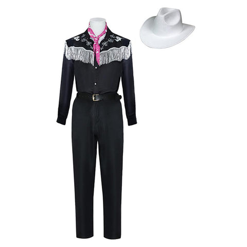 2023 BarB Pink Style Movie Ken Western Cowboy Retro Outfits Halloween Carnival Suit Ken Cosplay Costume BarBStyle