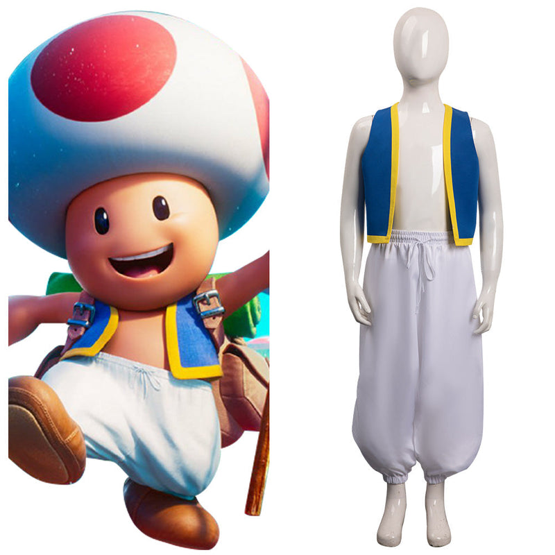 VeeGet The Super Mario Bros. Movie - Toad/KINOPIO Kids Children Cosplay Costume Outfits Halloween Carnival Suit BoysKidsCostume