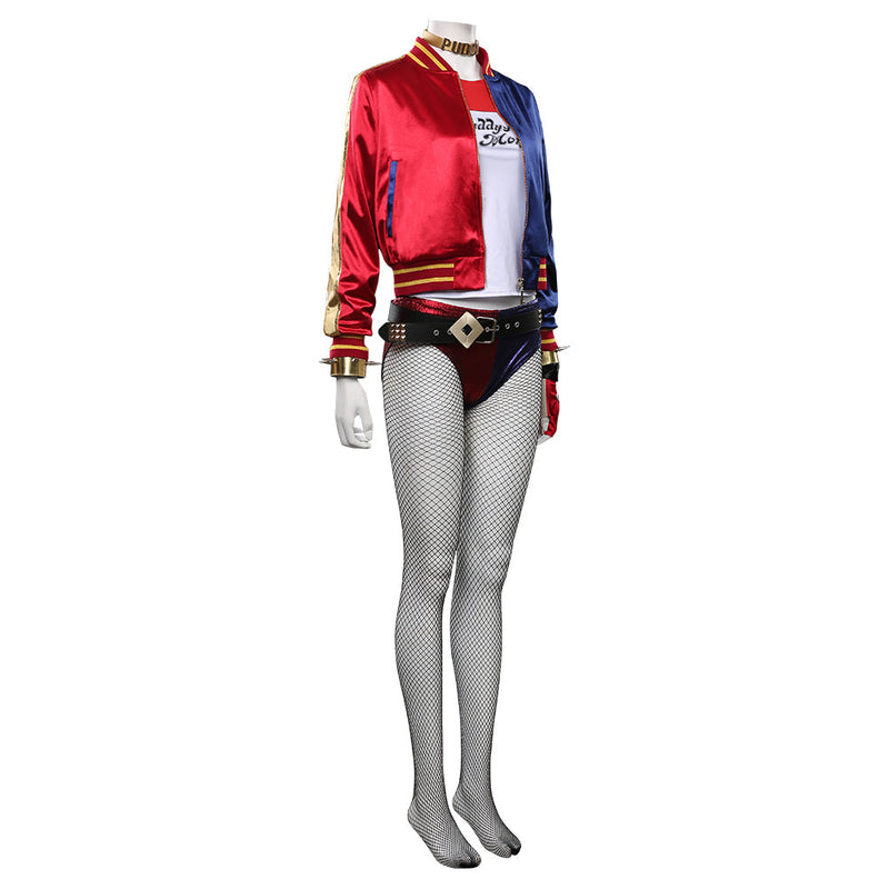 VeeGet VeeGet Suicide Squad Harleen Quinzel T-shirt Pants Outfits Halloween Carnival Suit Cosplay Costume