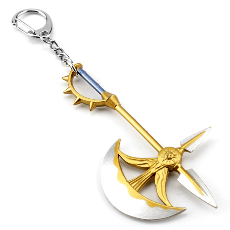 5pcs The Seven Deadly Sins Escanor Rhitta Keychain Anime Jewelry Nanatsu No Taizai Axe Key Chain Key Rings Gifts