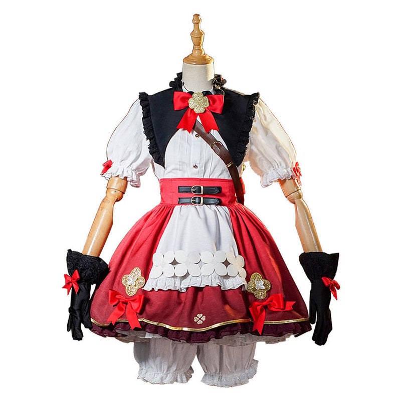 VeeGet Genshin Impact Klee Costume Outfits for Halloween Carnival Cosplay Costume