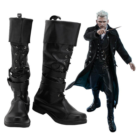 VeeGet Fantastic Beasts: The Crimes of Grindelwald Gellert Grindelwald Boots Halloween Costumes Accessory Cosplay Shoes