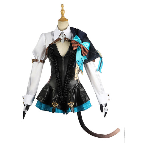 VeeGet Video Game Genshin Impact Lynette Costume Outfits for Halloween Carnival Cosplay Costume