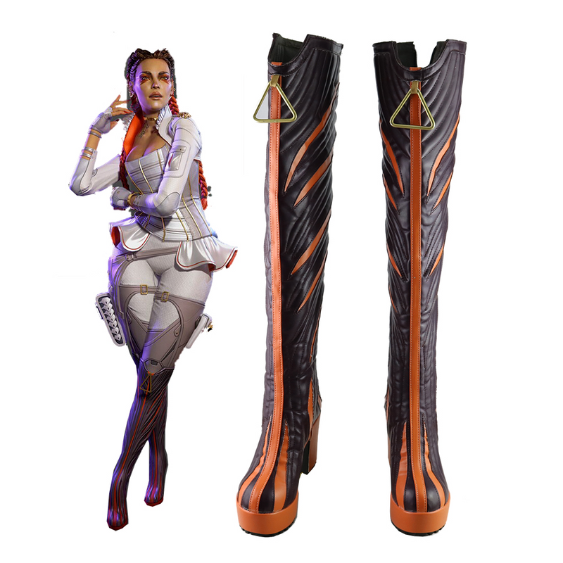 VeeGet VeeGet Game Apex Season 5 Loba Boots Halloween Costumes Accessory Cosplay Shoes