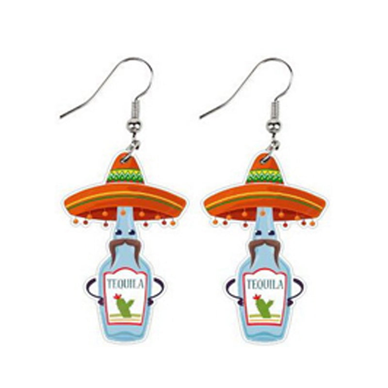 6Pcs Set Mexican earrings Carnival Pendant Halloween Carnival  Costume Accessories Gifts