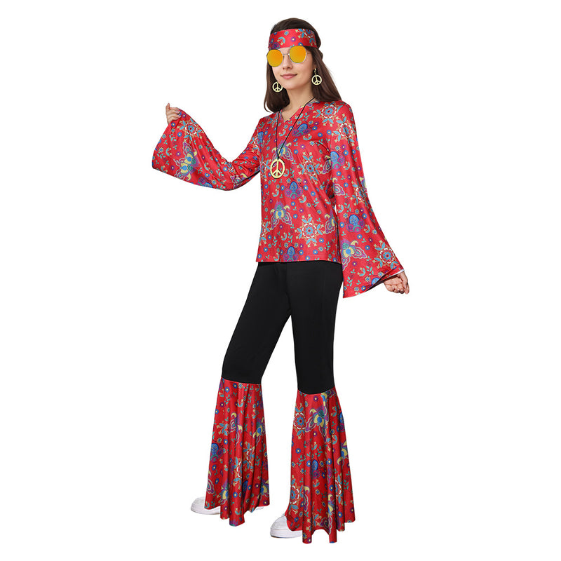 70s retro hippy Cosplay Costume Outfits Halloween Carnival Suit