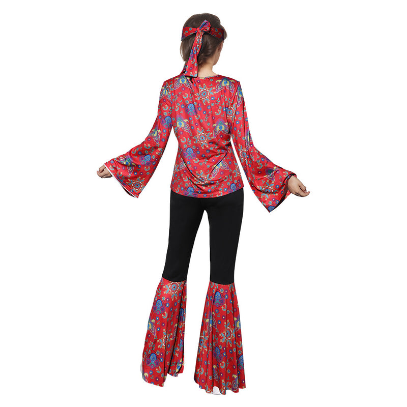 70s retro hippy Cosplay Costume Outfits Halloween Carnival Suit