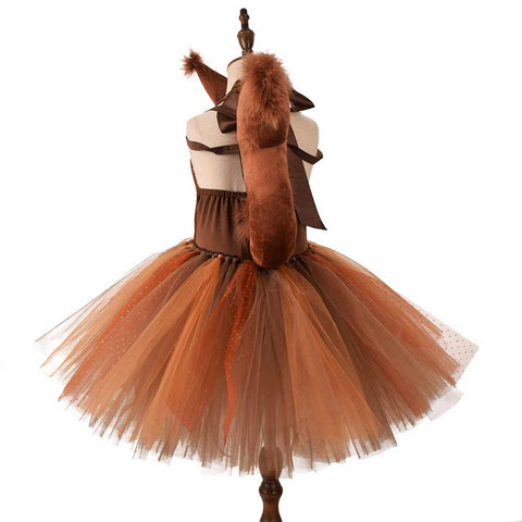 VeeGet Squirrel Dress Kids Girls Cosplay Costume Dress Halloween Carnival Party Suit GirlKidsCostume