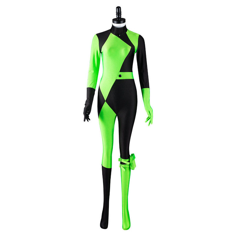 VeeGet VeeGet Kim Possible Shego Adult Jumpsuit Halloween Carnival Suit Outfits Cosplay Costume