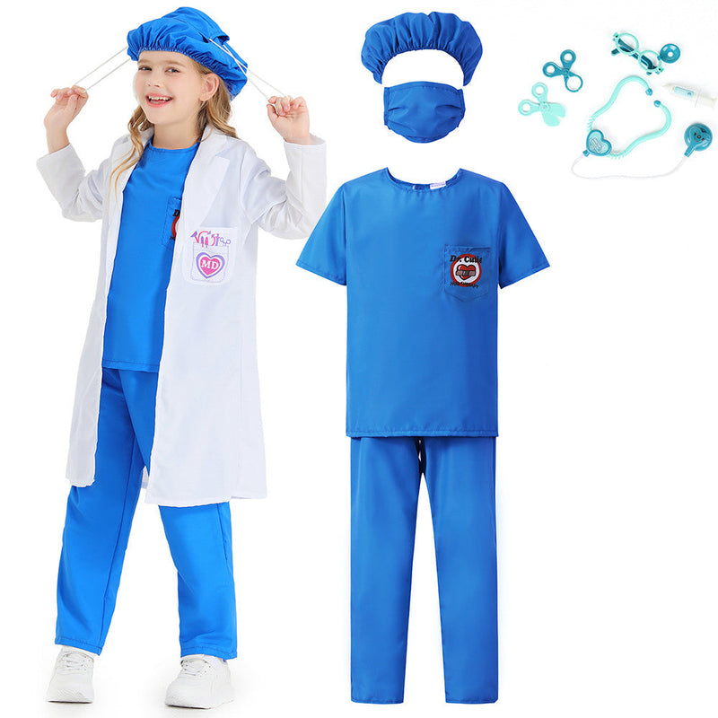 VeeGet Doctor Blue Kids Cosplay Costume Outfits Halloween Carnival Party Disguise Suit