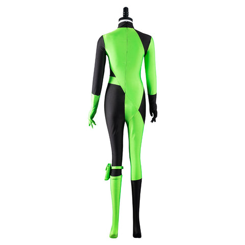 VeeGet VeeGet Kim Possible Shego Adult Jumpsuit Halloween Carnival Suit Outfits Cosplay Costume