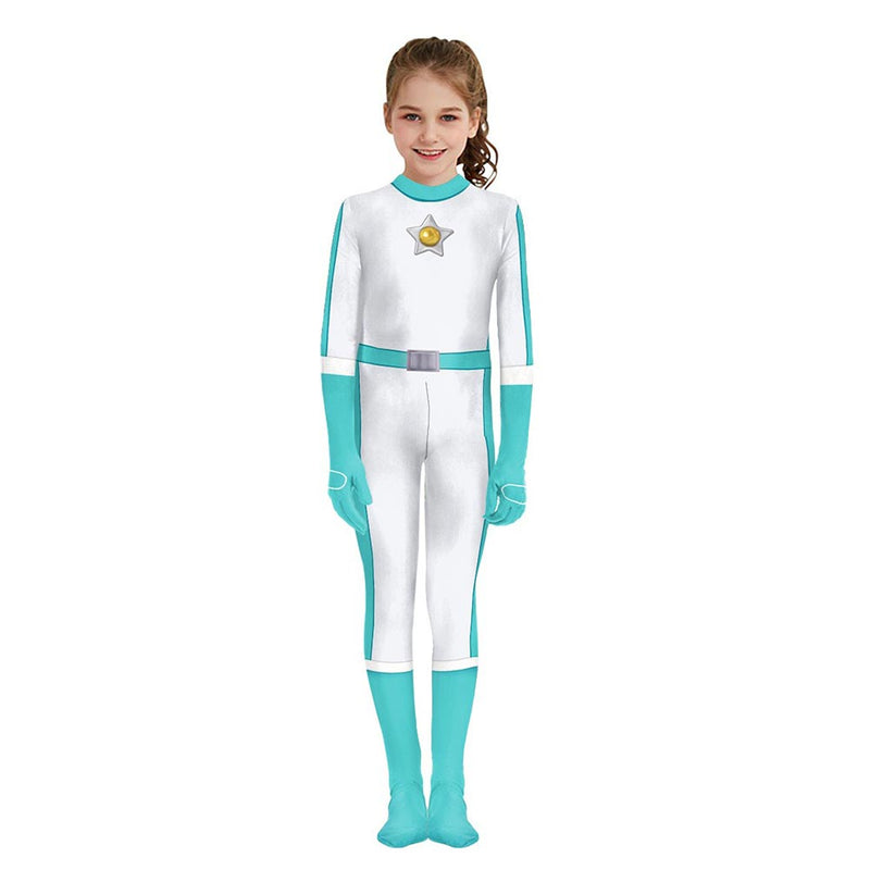 VeeGet The Super Mario Bros. Princess Rosalina Kids Girls Cosplay Costume Jumpsuit Halloween Carnival Suit