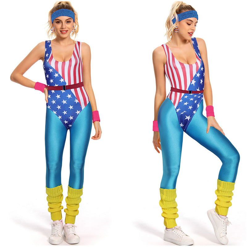 80s 90s Leotard Legging 80s tracksuit women Cosplay Costume Outfits Halloween Carnival Suit 80s Workout Costume