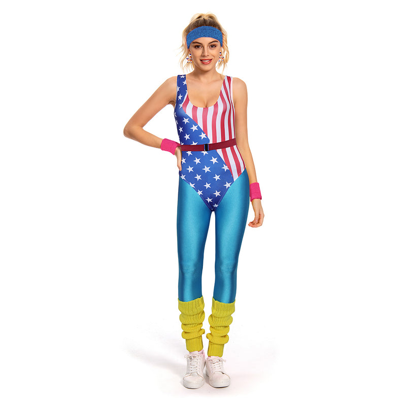 80s 90s Leotard Legging 80s tracksuit women Cosplay Costume Outfits Halloween Carnival Suit 80s Workout Costume