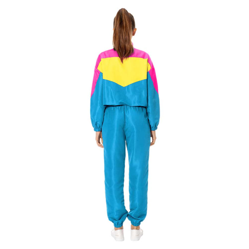 80S 90S Retro hip-hop  Cosplay Costume Adult Women  Jacket Pants Sportwear Outfits Halloween Carnival Party Suit 80s women tracksuit