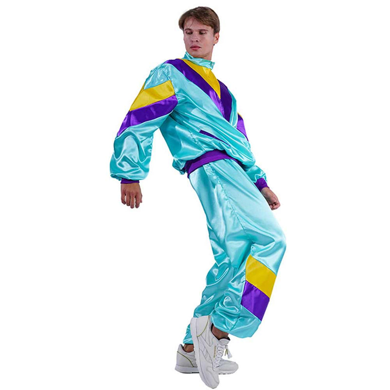 80S 90S Retro hip-hop Tracksuit Cosplay Costume Adult Jacket Pants Sportwear Outfits Halloween Carnival Party Suit