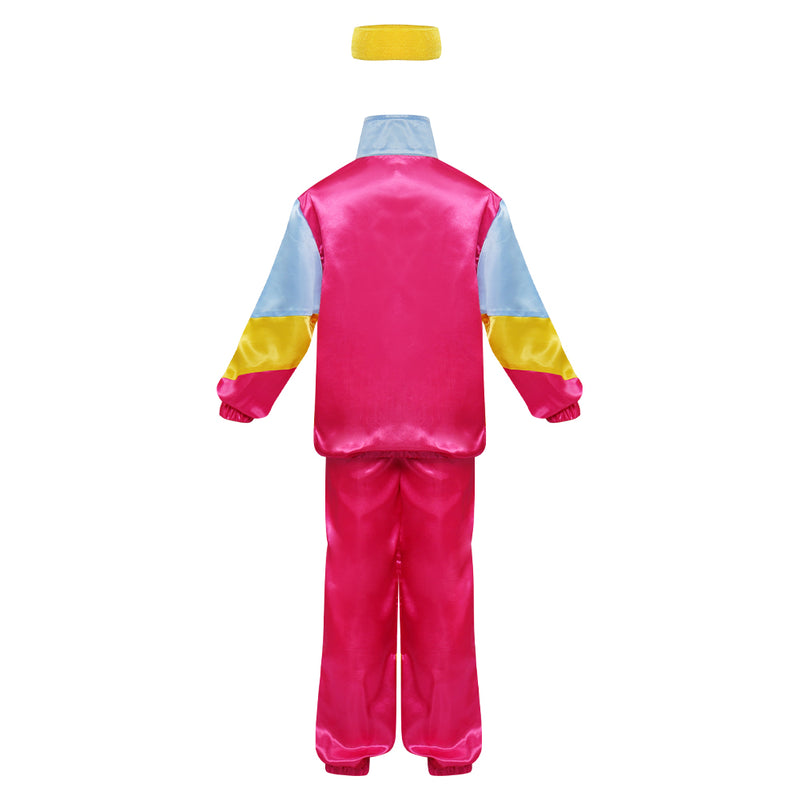 80s Kids Children Retro Cosplay Costume Jacket Coat Pants Headband Outfits Halloween Carnival Party Suit children tracksuit