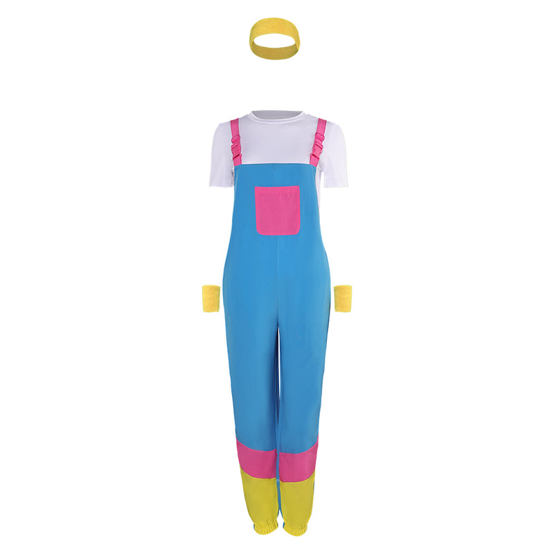 80s woman overall Cosplay Costume Outfits Halloween Carnival Suit