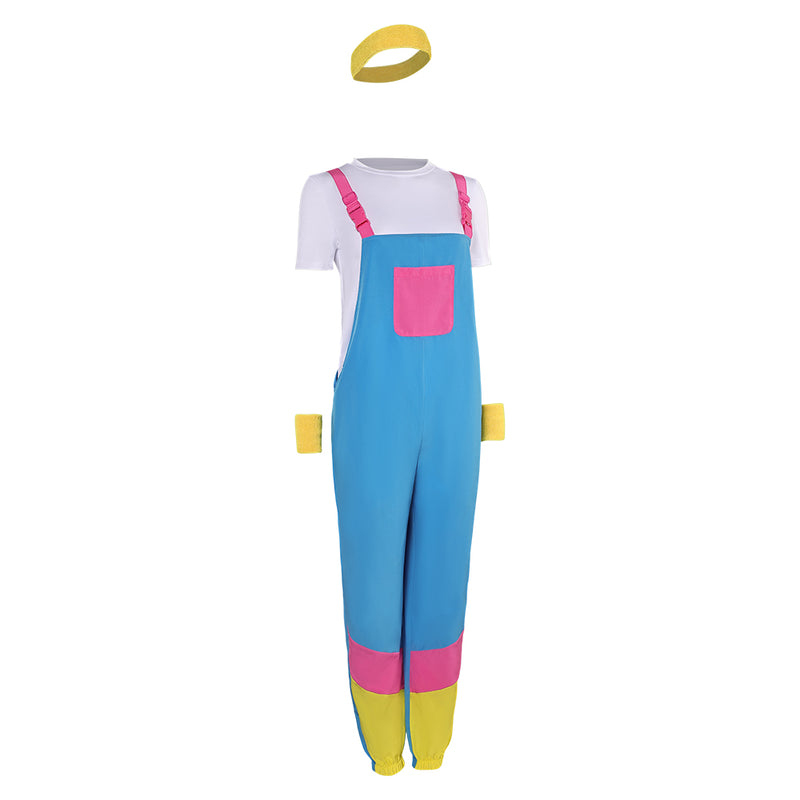 80s woman overall Cosplay Costume Outfits Halloween Carnival Suit