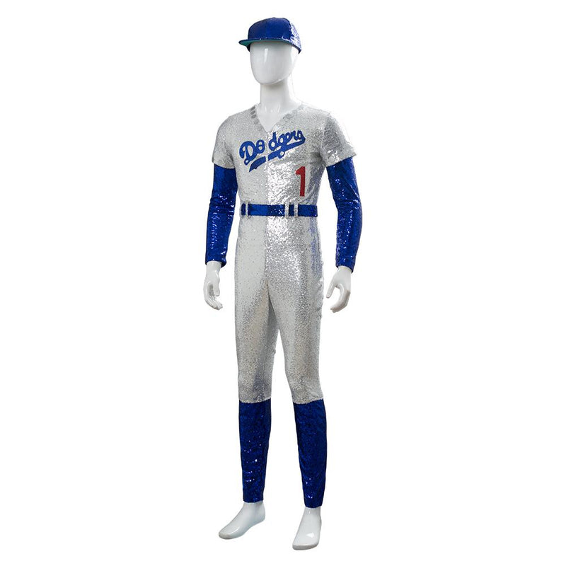 VeeGet VeeGet Rocketman Elton John Dodgers Baseball Uniform Cosplay Costume