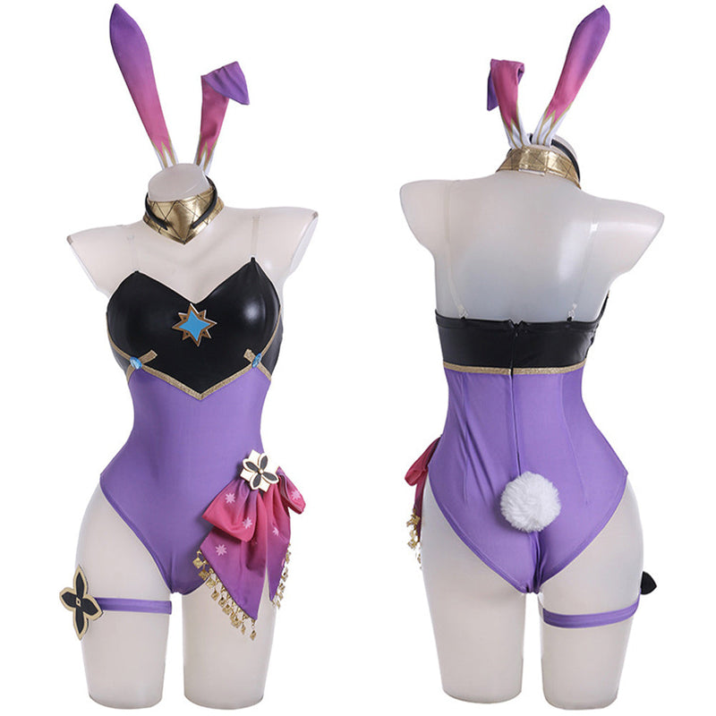 VeeGet Genshin Impact Dori Cosplay Costume Bunny Girls Jumpsuit Costume Outfits for Halloween Carnival Suit