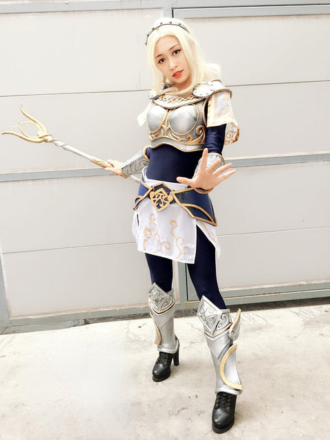 VeeGet VeeGet Game LOL League of Legends Luxanna Crownguard Halloween Carnival Suit Cosplay Costume