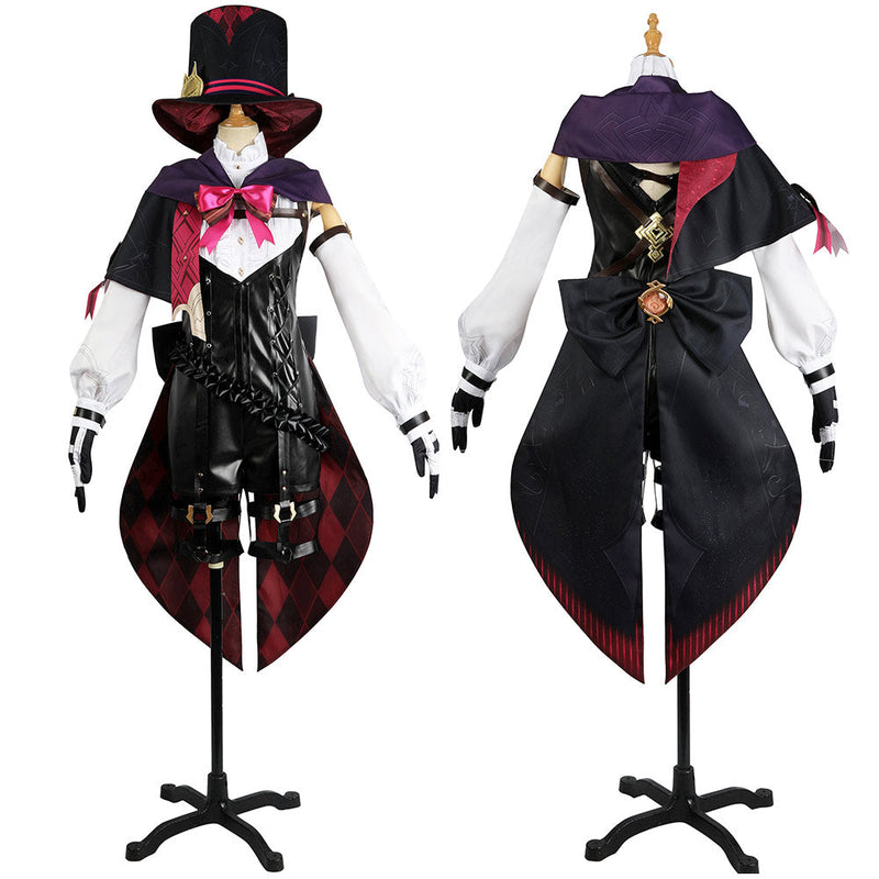 VeeGet Genshin Impact Lyney Costume Outfits for Halloween Carnival Suit Cosplay Costume