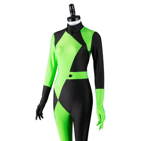 VeeGet VeeGet Kim Possible Shego Adult Jumpsuit Halloween Carnival Suit Outfits Cosplay Costume