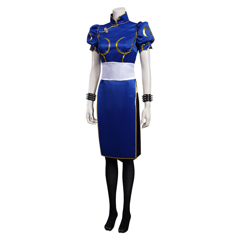 VeeGet VeeGet Game Street Fighter SF Chun Li Cheongsam Dress Outfits Halloween Carnival Suit Cosplay Costume