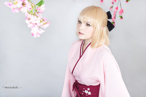 VeeGet Fate Grand Order Sakura Saber Kimono Cosplay Costume