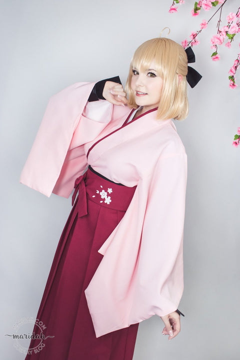 VeeGet Fate Grand Order Sakura Saber Kimono Cosplay Costume