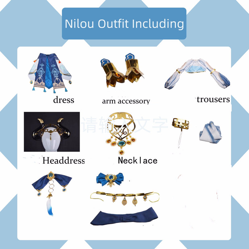 VeeGet Genshin Impact Nilou Cosplay Costume Costume Outfits for Halloween Carnival Party Suit