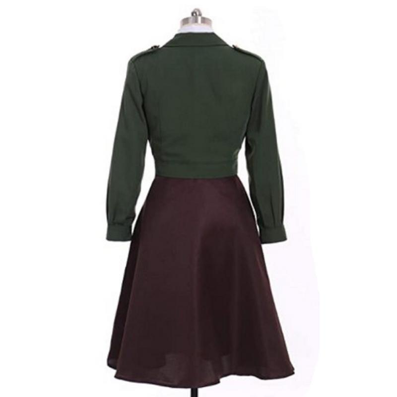 VeeGet VeeGet Captain America: The First Avenger Margaret Peggy Carter Green Agent Suit Cosplay Costume SMan