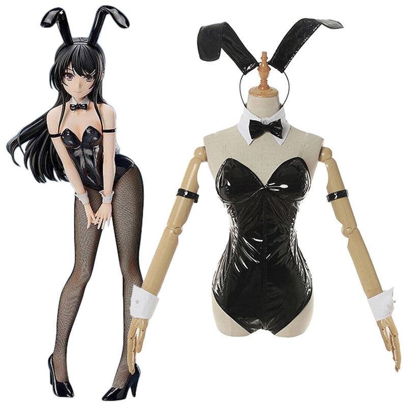 VeeGet Rascal Does Not Dream of Bunny Girl Senpai-Sakurajima Mai Bunny Girl Jumpsuit Outfits Halloween Carnival Suit Cosplay Costume