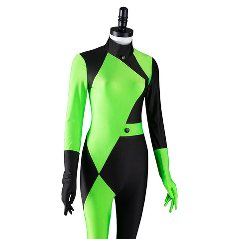 VeeGet VeeGet Kim Possible Shego Adult Jumpsuit Halloween Carnival Suit Outfits Cosplay Costume