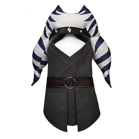 Ahsoka Cosplay Costume Pet Clothes Outfits Halloween Carnival Party Suit