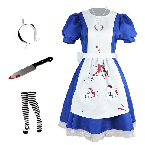 Alice: Madness Returns  Alice Cosplay Costume Outfits Halloween Carnival Suit