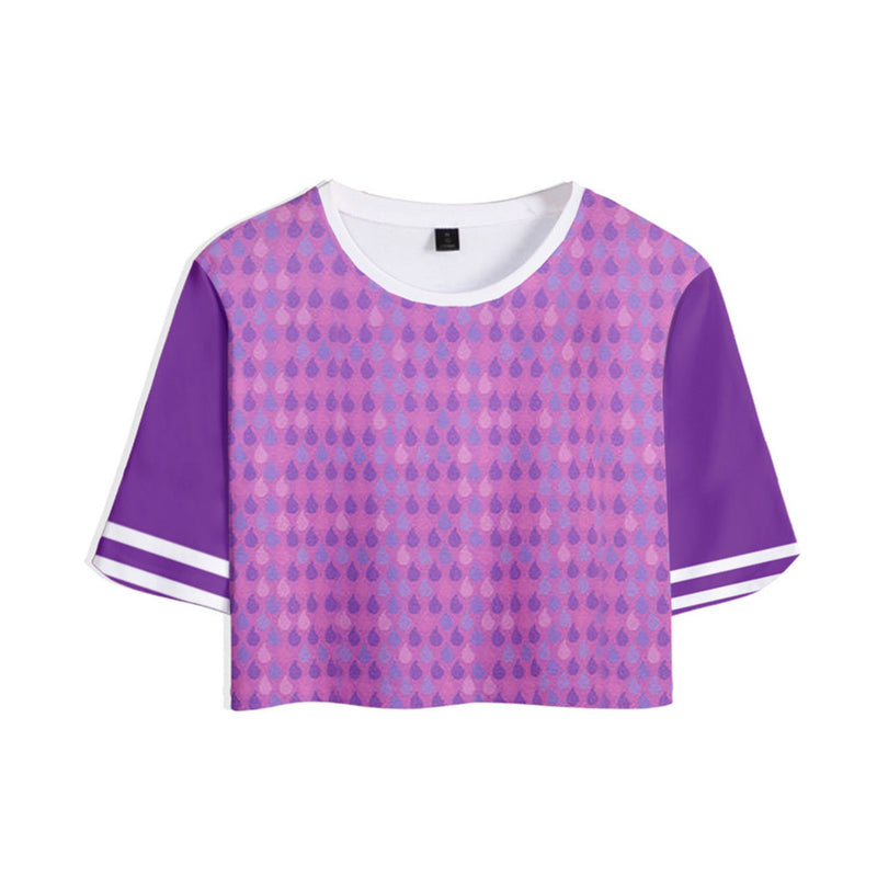 VeeGet Amber Wade  Kids Children Cosplay Short Sleeve Purple Top Casual Street T-shirt BoysKidsCostume