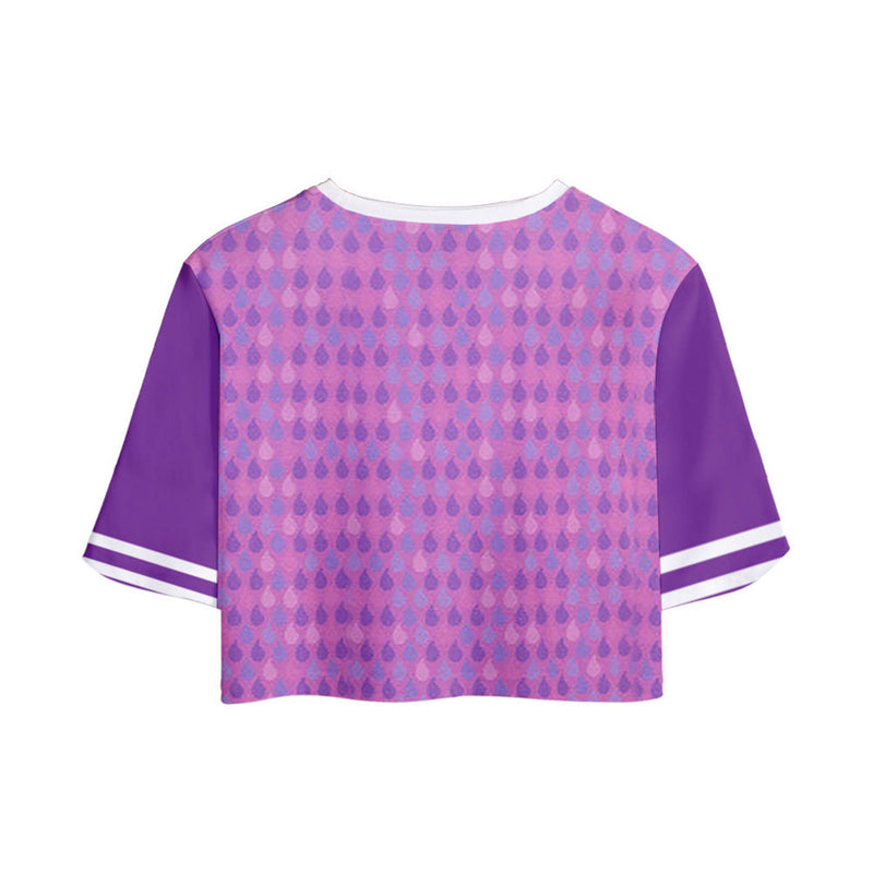 VeeGet Amber Wade  Kids Children Cosplay Short Sleeve Purple Top Casual Street T-shirt BoysKidsCostume