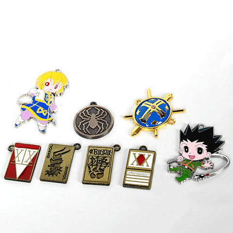 Anime Hunter X Hunter Badges Keychains Necklaces Pendant Set Cosplay Prop Collection Accessories Gifts Box Toys