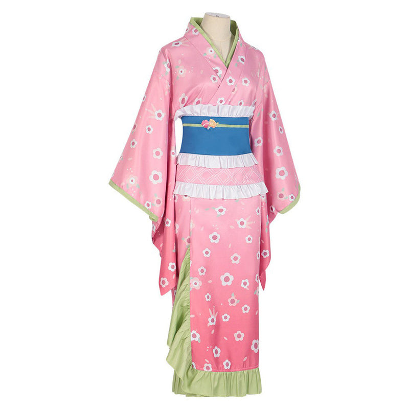 Anime Kanroji Mitsuri Women Pink Kimono Party Carnival Halloween Cosplay Costume