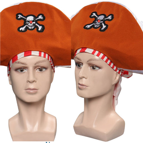 Anime One Piece Buggy Orange Pirate Hat Headgear Party Carnival Halloween Cosplay Accessories