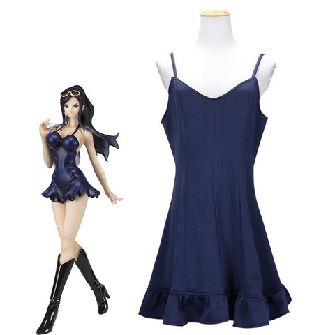 Anime One Piece Nico Robin Cosplay Costume Miss Allsunday Women Coat Suspender Dress Outfits Halloween Carnival Party Suit