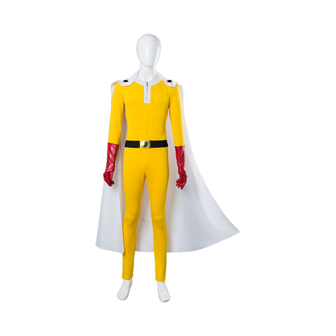 Anime One Punch Man Cosplay Saitama Costume Jumpsuits Outfit Full Sets Custom Made Halloween Carnival Suit