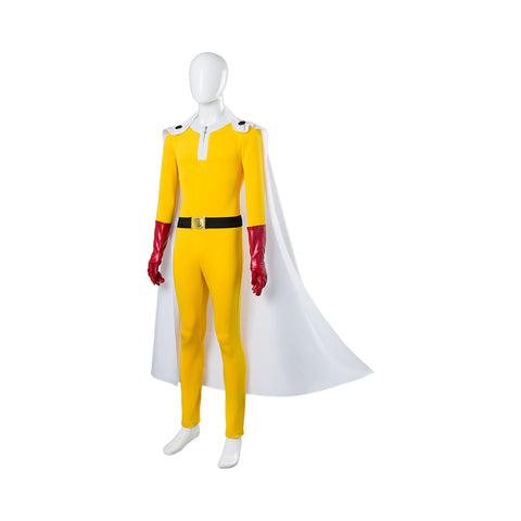 Anime One Punch Man Cosplay Saitama Costume Jumpsuits Outfit Full Sets Custom Made Halloween Carnival Suit