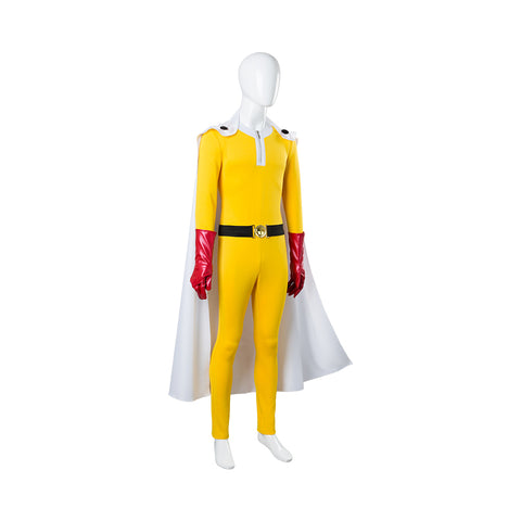 Anime One Punch Man Cosplay Saitama Costume Jumpsuits Outfit Full Sets Custom Made Halloween Carnival Suit