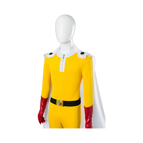 Anime One Punch Man Cosplay Saitama Costume Jumpsuits Outfit Full Sets Custom Made Halloween Carnival Suit