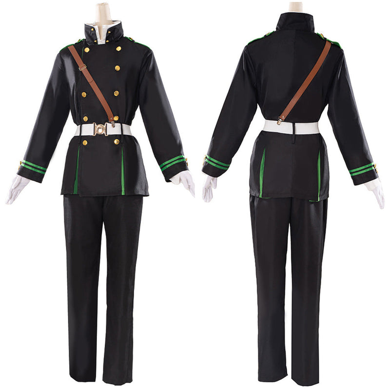 Anime Seraph of the End Yuichiro Hyakuya Men Green Balck Outfits Halloween Cosplay Costume