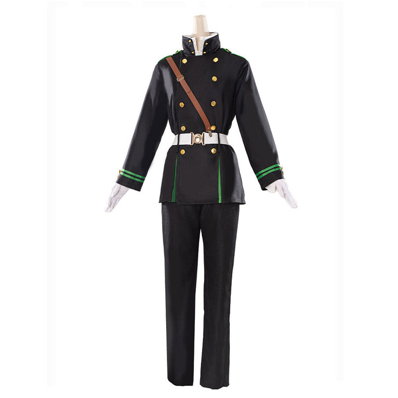 Anime Seraph of the End Yuichiro Hyakuya Men Green Balck Outfits Halloween Cosplay Costume